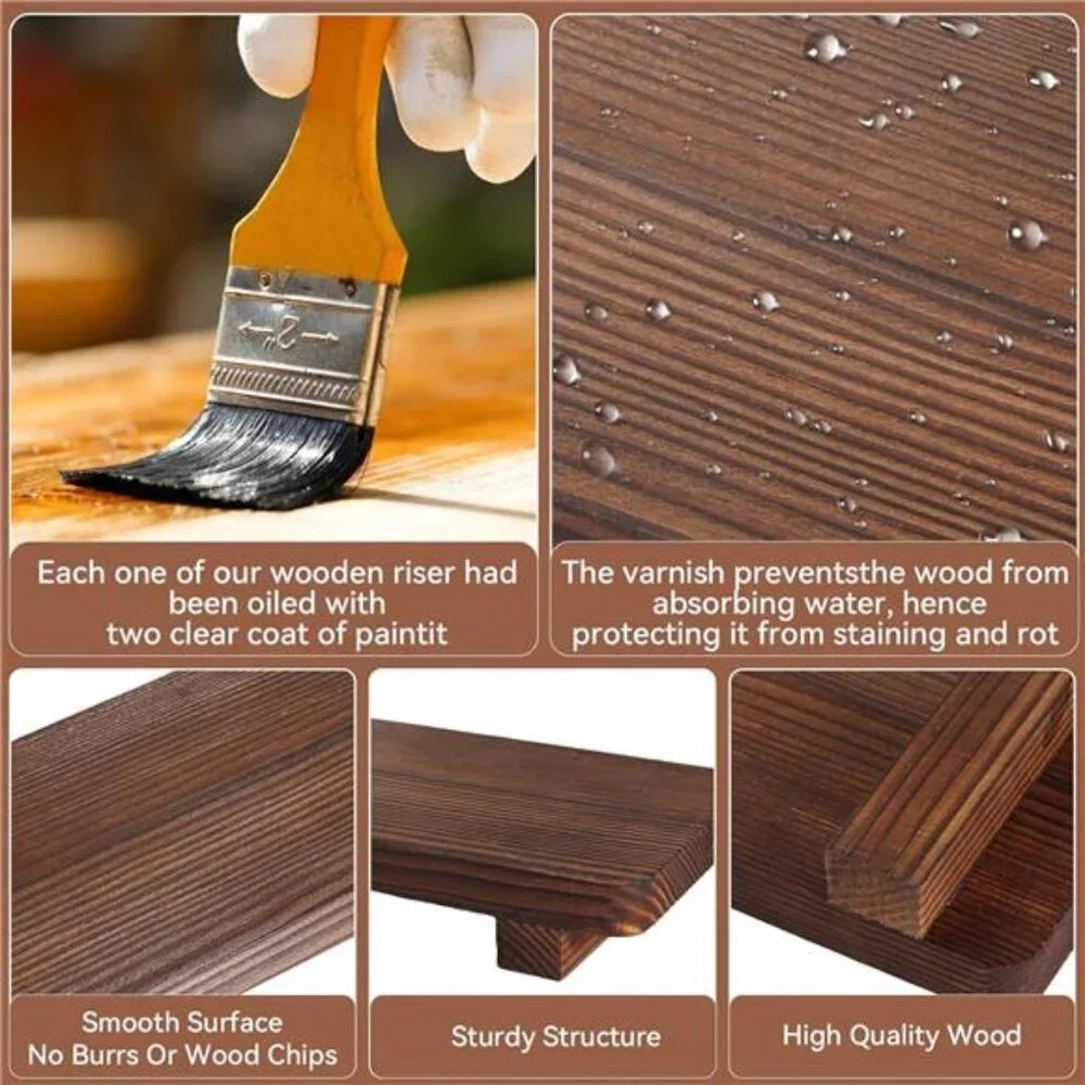 Wood Soap Tray Set Rustic Wooden Riser Decor Display Bathroom Kitchen Counter